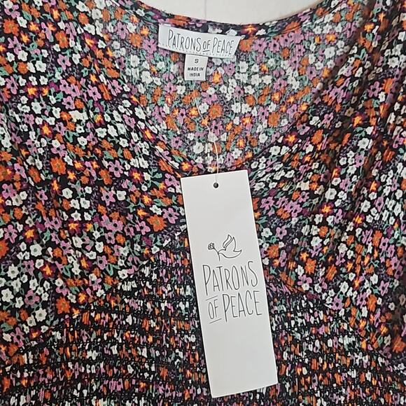 NWT Patrons of Peace Purple Floral Crop Top - Picture 3 of 8